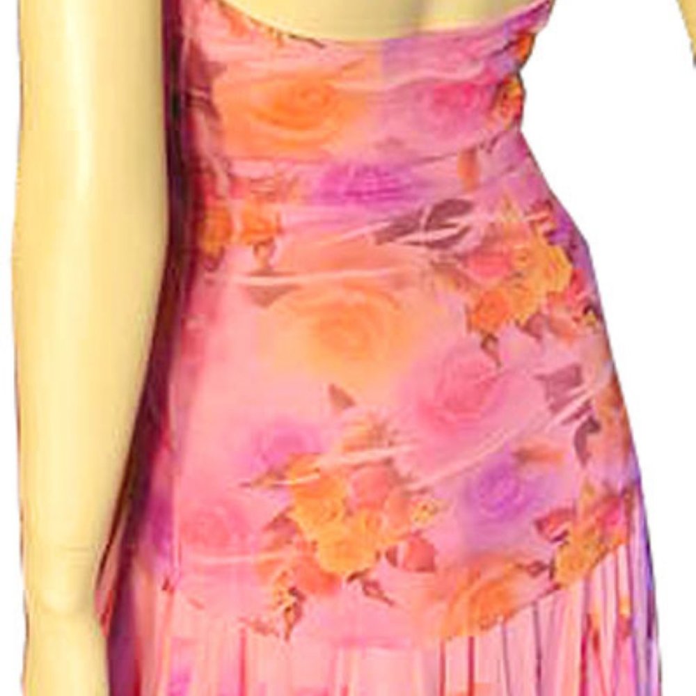 New Y2K Floral Halter Dress Rose/Roses Made USA Fairy Fairycore Vacation Party - Picture 9 of 12